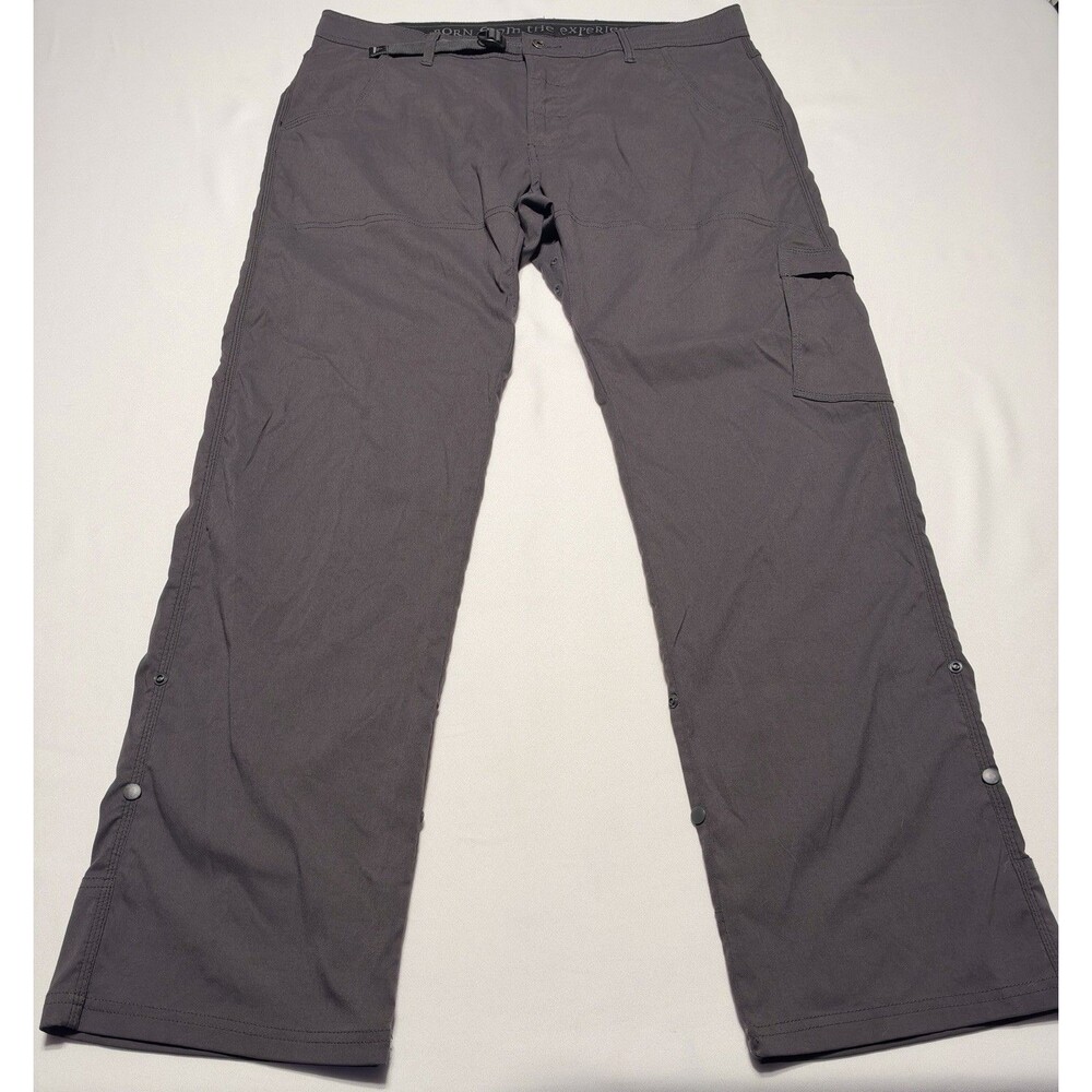 Prana Mens Pants Size 36x32 Stretch Zion Cargo Belted Hiking Outdoor Gorpcore